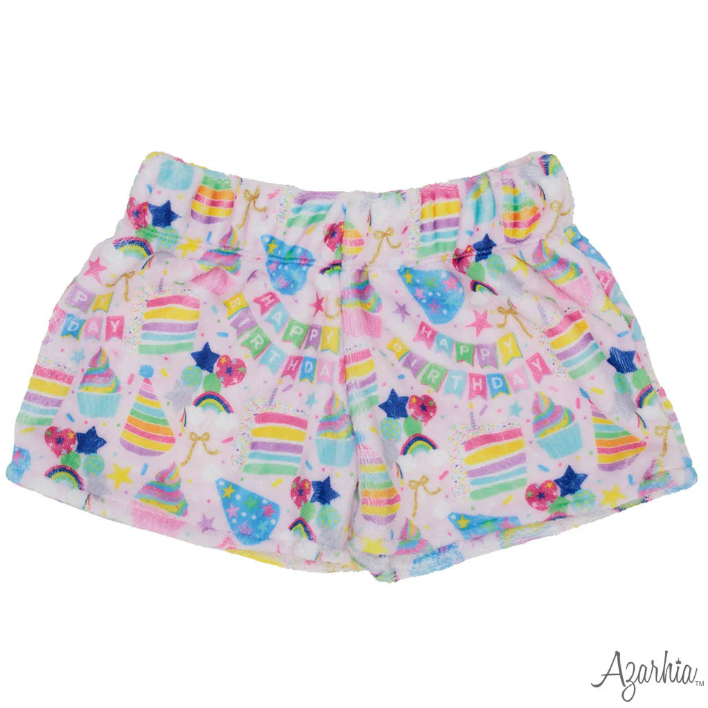 Birthday Pajama Fuzzy Shorts - Azarhia