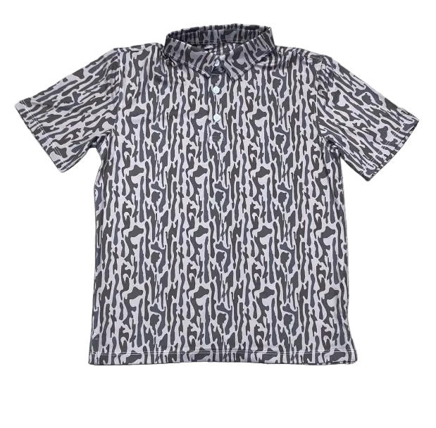 Short-sleeve shirt with a camo pattern 