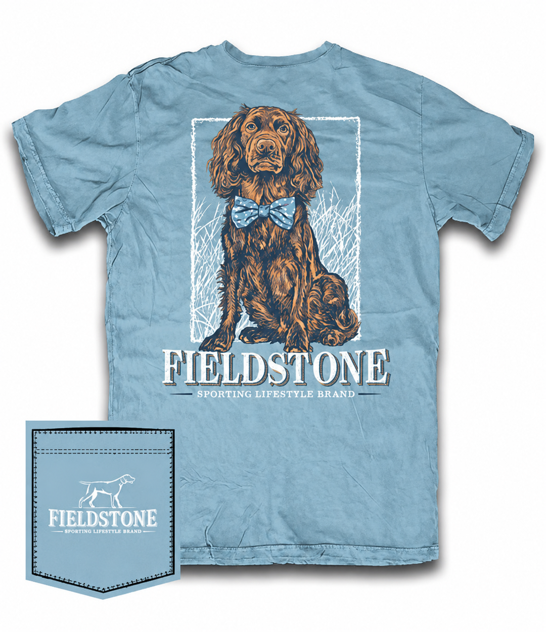 Boykin Spaniel Bowtie T-Shirt - Fieldstone