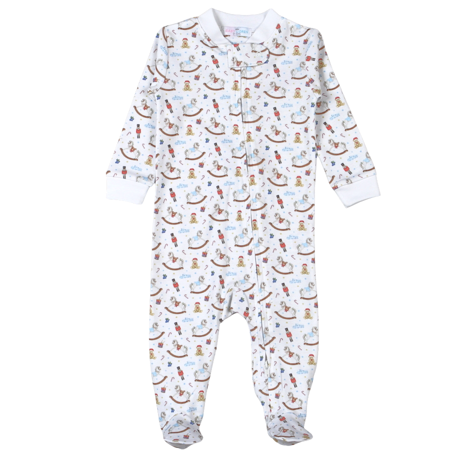 Boys Nutcracker Pima Zipper Footie