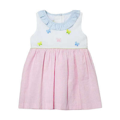 Pastel Seersucker Butterfly Dress - Zuccini Kids