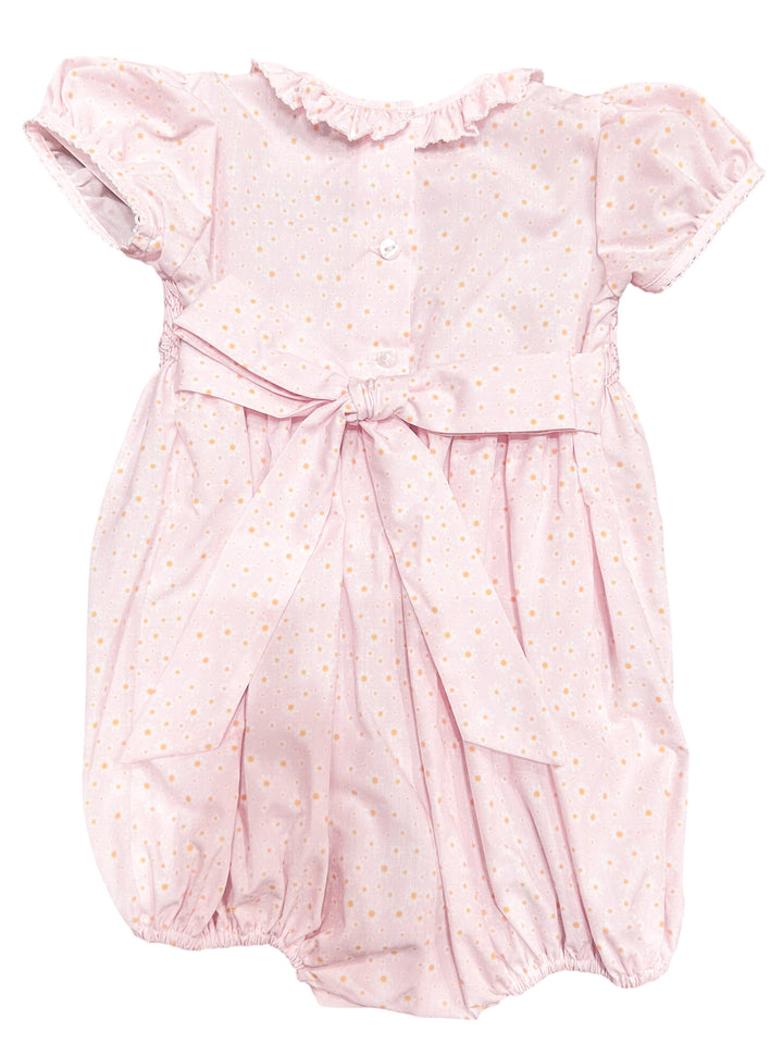 Girls Pink Smocked Daisy Collection - Lulu Bebe