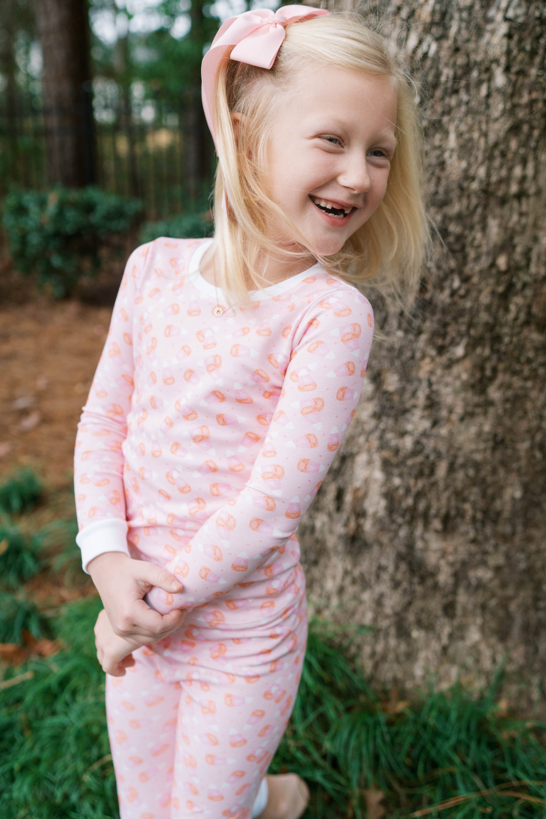 Candy Corn Kisses Pink Pajamas - Lullaby Set