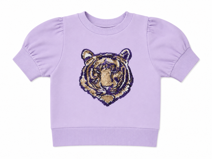 Sequin Tiger Shirt - Lulu Bebe