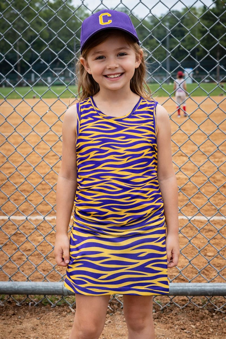 Tiger Striped Performance Tank & Skort - Belle Cher