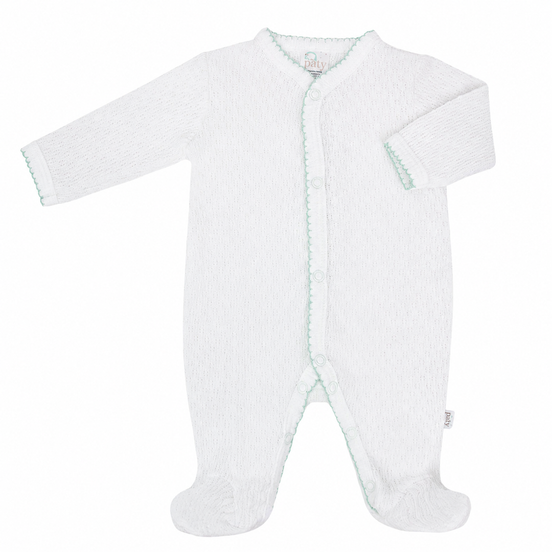 Mint Paty Knit Footie