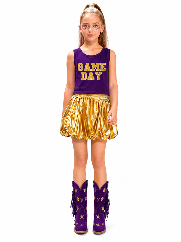 Purple & Gold Rhinestone Game Day Tank - Blended Spirit