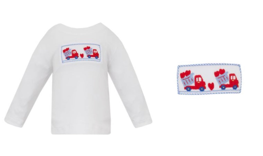 Boys Smocked Valentine's Pant Set - petit bébé