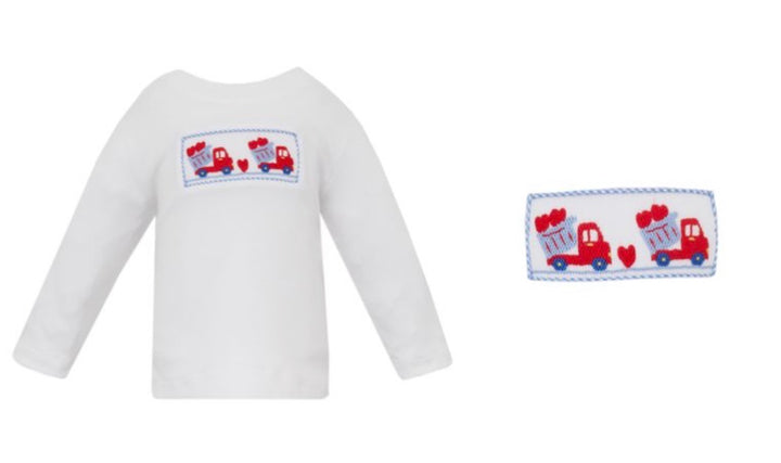 Boys Smocked Valentine's Pant Set - petit bébé