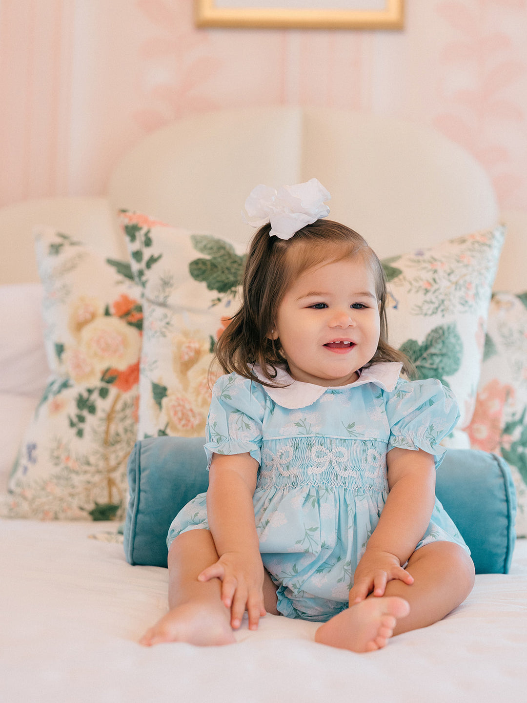 Smocked Hydrangea Bubble - Poppy Kids Co.