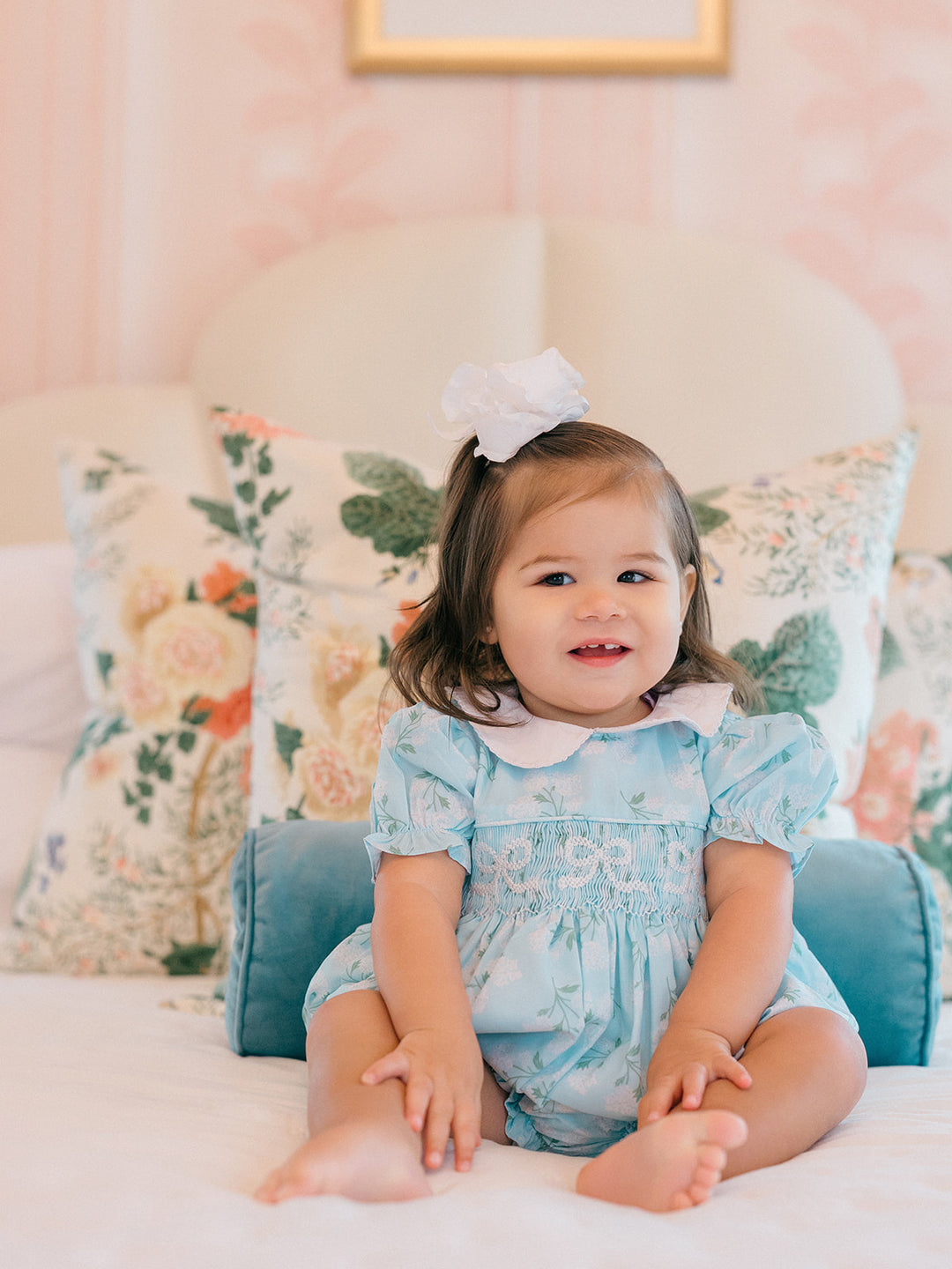 Smocked Hydrangea Bubble - Poppy Kids Co.