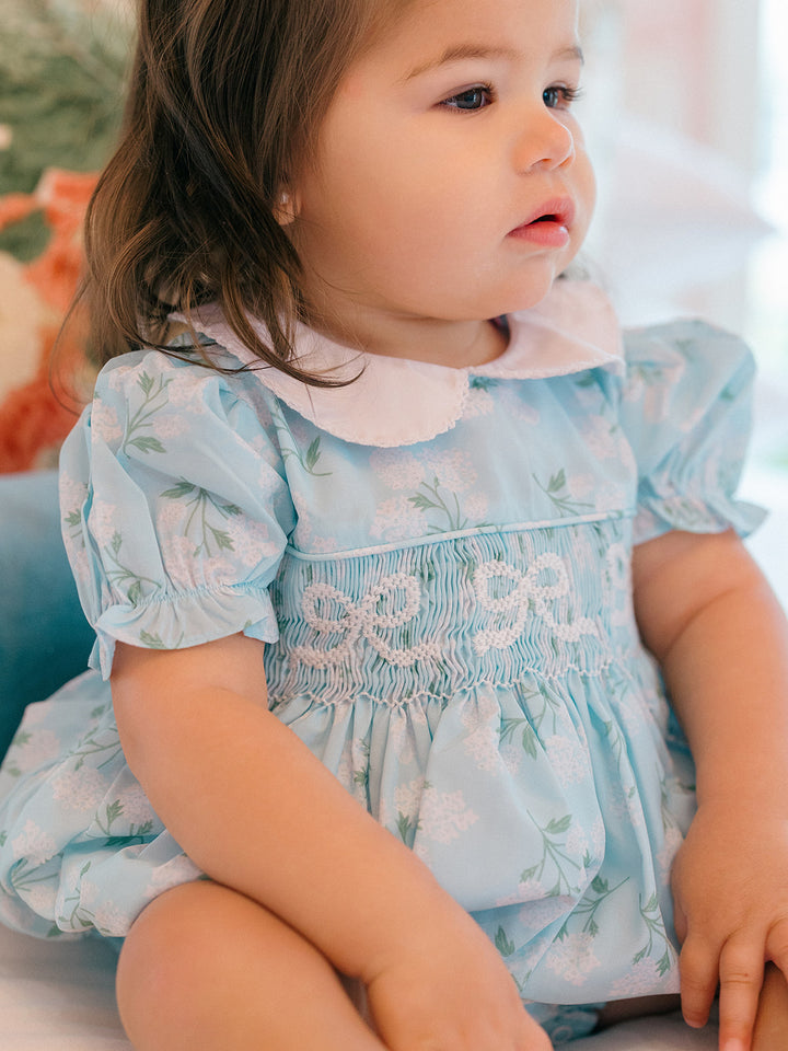 Smocked Hydrangea Bubble - Poppy Kids Co.