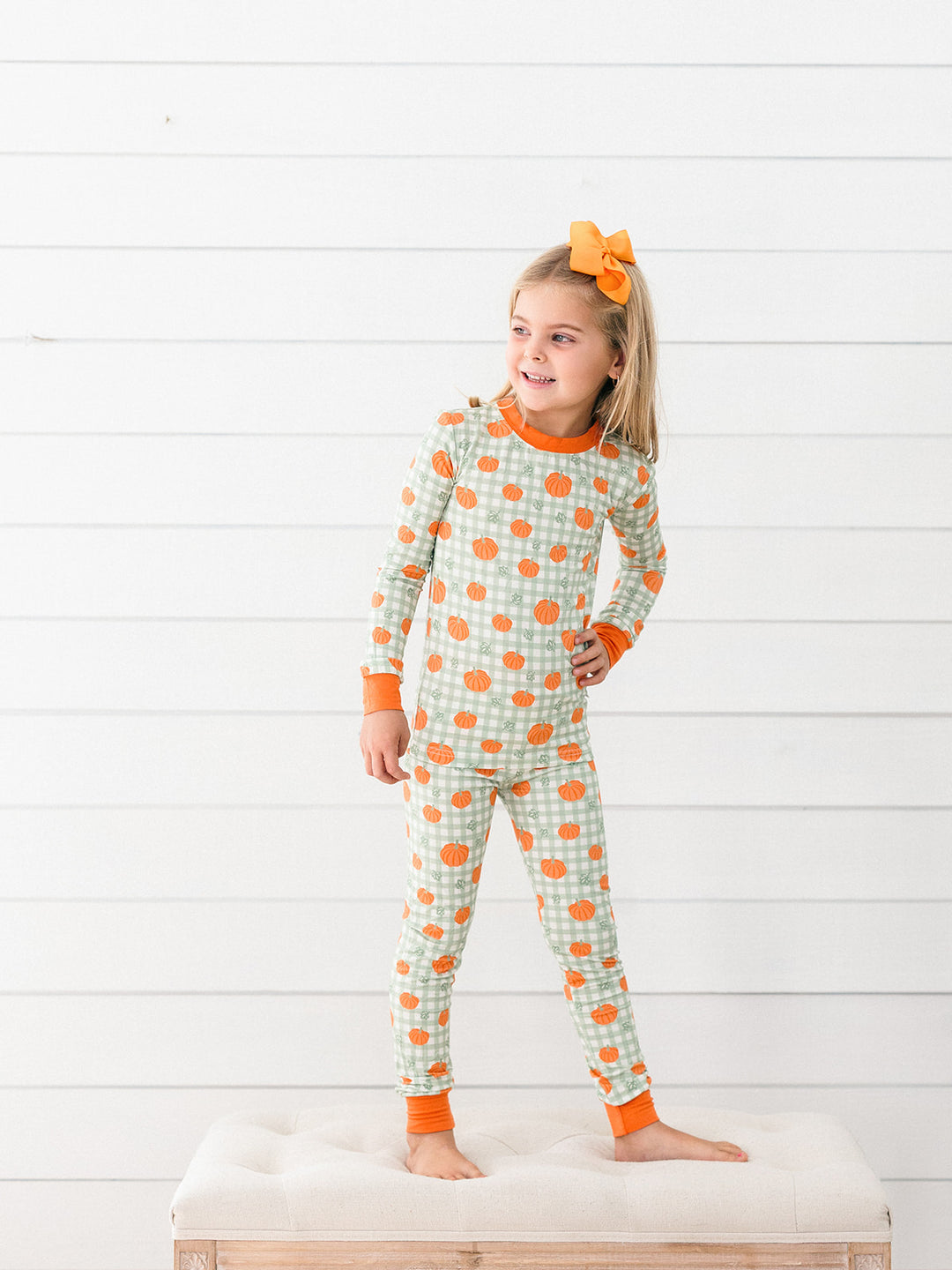 Cozy Pumpkin Bamboo Pajamas - Poppy Kids