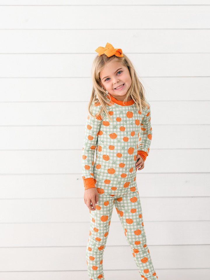 Cozy Pumpkin Bamboo Pajamas - Poppy Kids