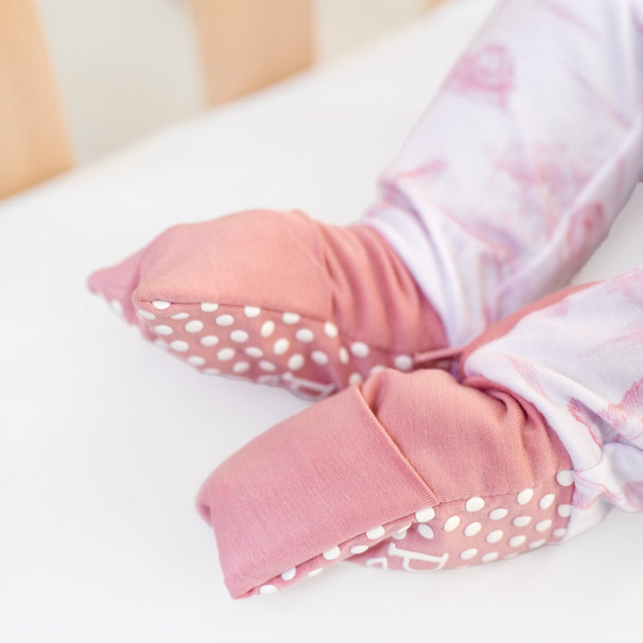 Pink Bayou Toile Zip-Up Footie - Pearls & Pelicans
