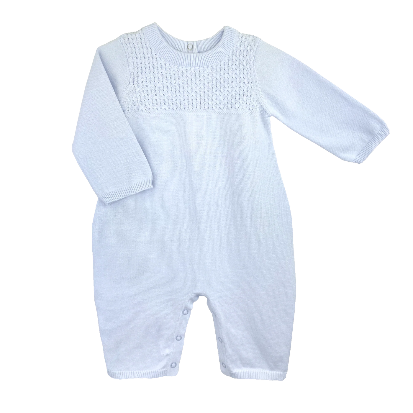 Boys Blue Diamond Knit Romper - Petit Ami