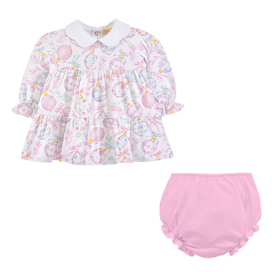 Pink Christmas Baby Dress - Baby Club Chic
