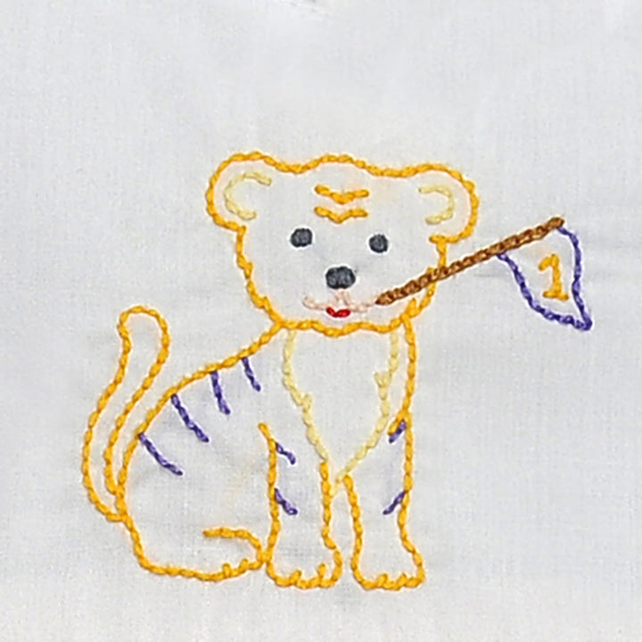 Boys Little Tiger Purple Gingham Bubble - Remember Nguyen