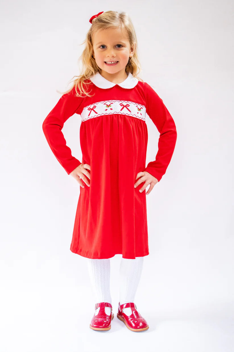 Maddie & Connor Candy Cane Smocked Dress - 6