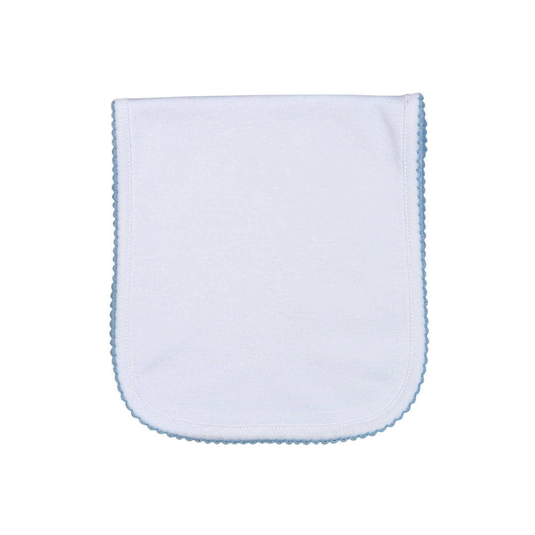 Blue Trim Pima Burp Cloth - Baby Loren