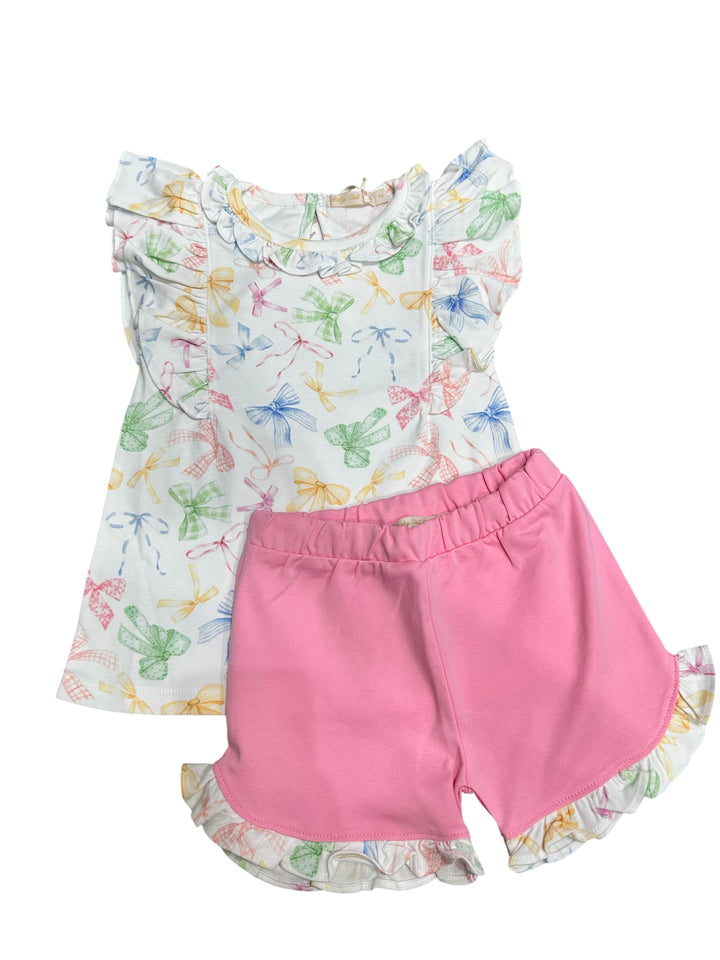Colorful Bows Short Set - Baby Club Chic