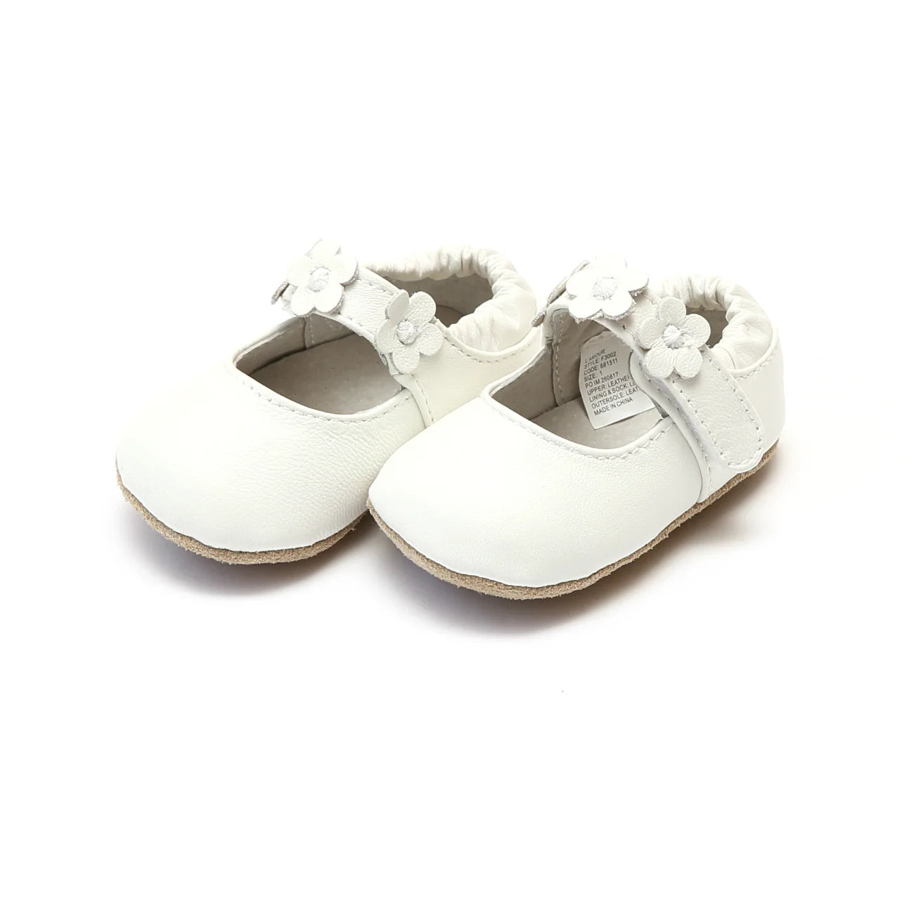 Soft Leather Flower Strap Crib Mary Jane - L'Amour