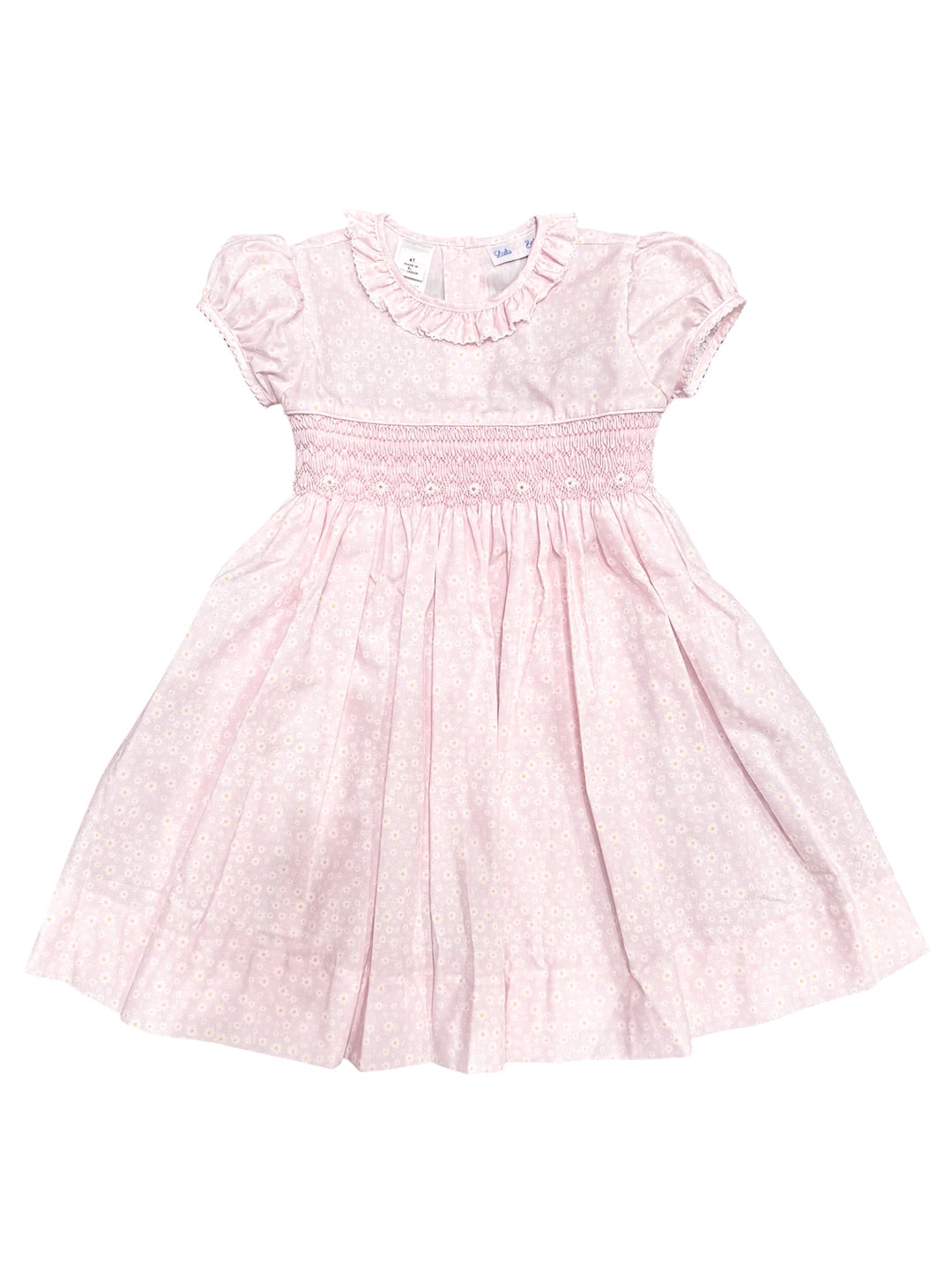 Girls Pink Smocked Daisy Collection - Lulu Bebe