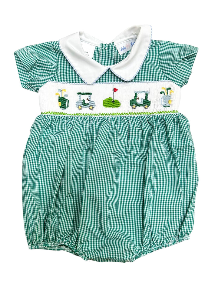 Boys Smocked Golf Bubble - Lulu Bebe
