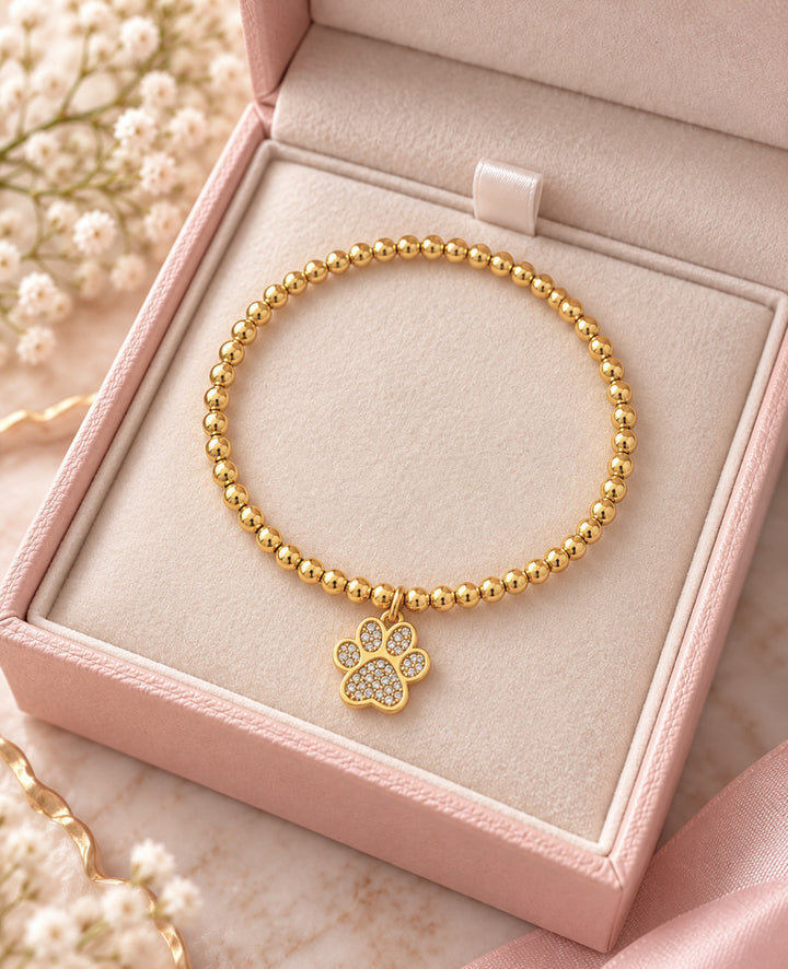 Pave Paw Print Bracelet - bara boheme