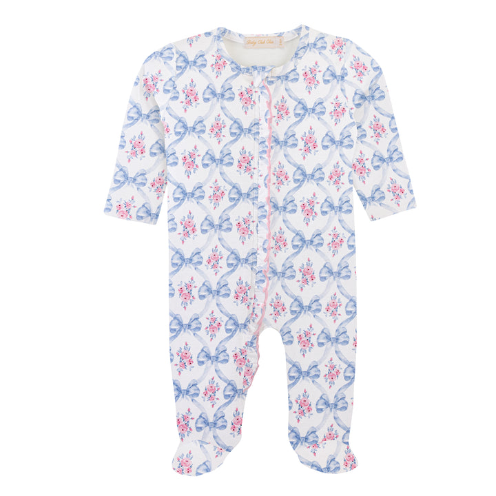 Bows & Blooms Ruffle Hat & Footie Set - Baby Club Chic