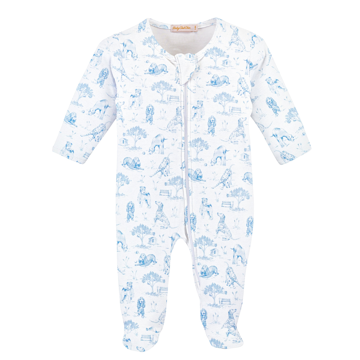 Blue Toile Barking Bliss Layette Collection - Baby Club Chic