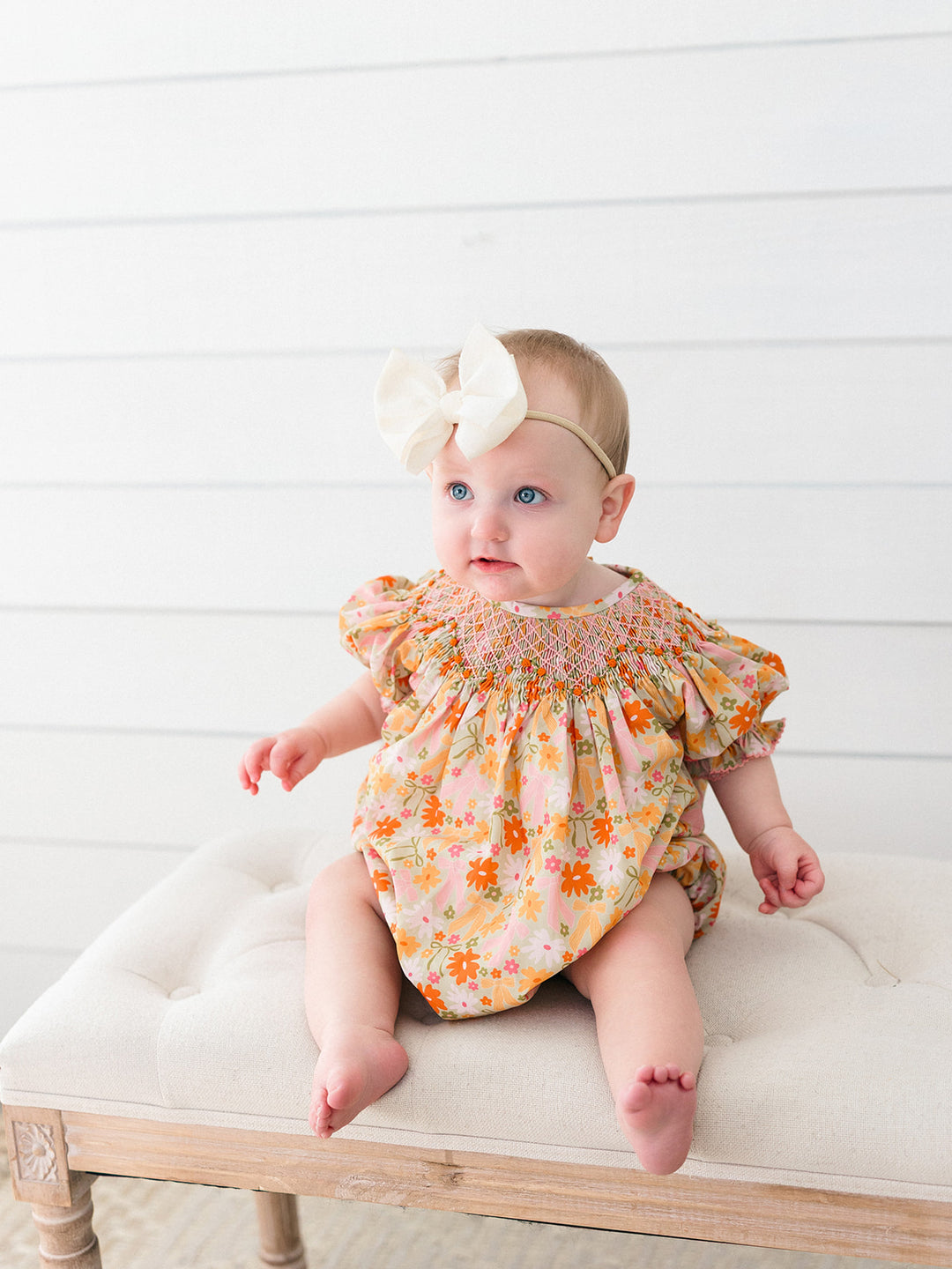 Fall Flowers Smocked Bubble - Poppy Kids