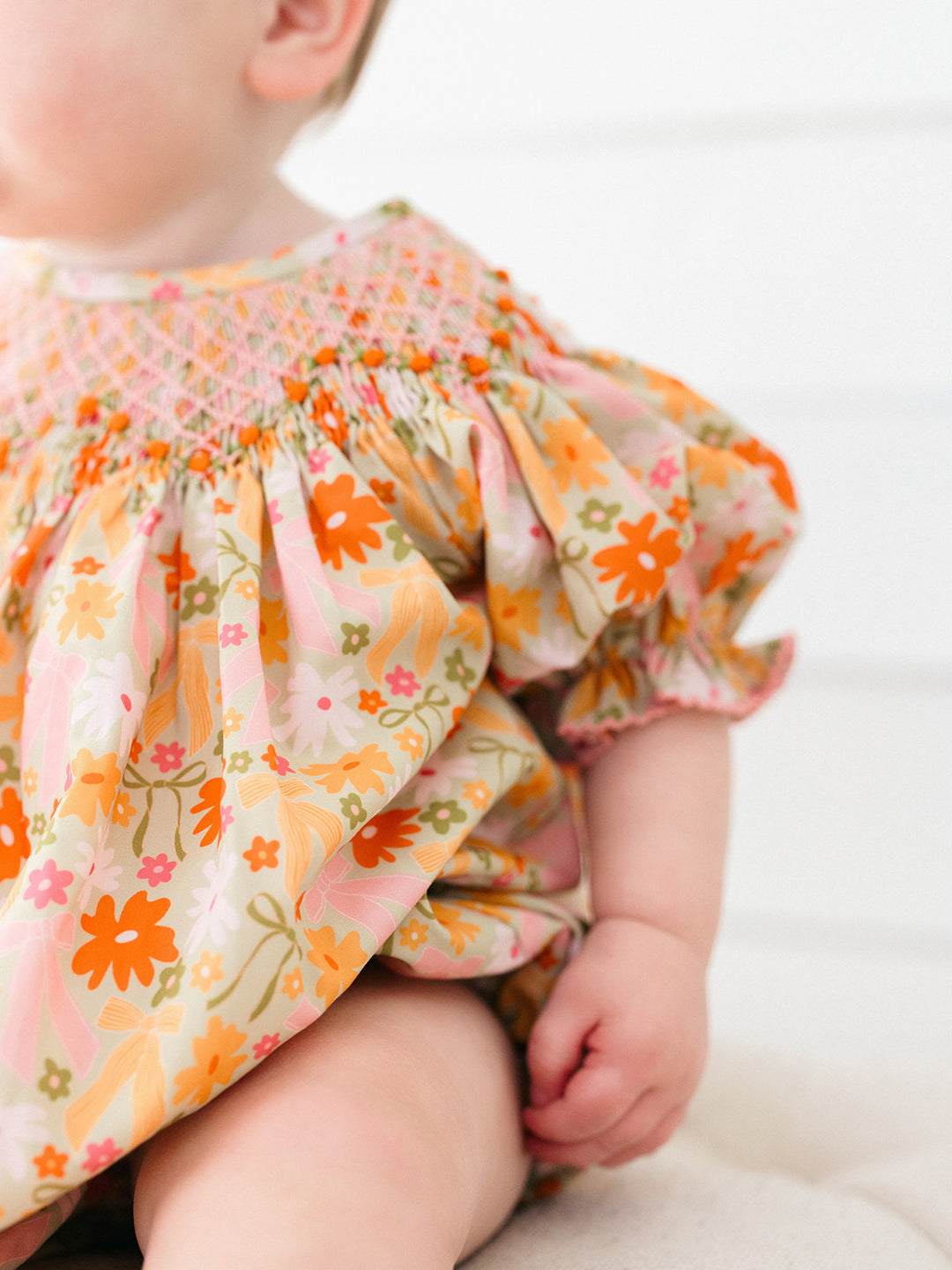 Fall Flowers Smocked Bubble - Poppy Kids