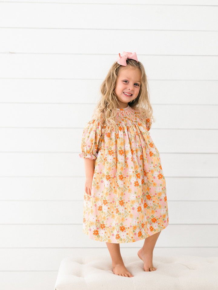 Fall Flowers Smocked Dress - Poppy Kids