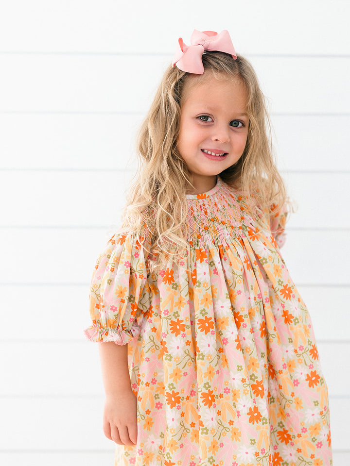Fall Flowers Smocked Dress - Poppy Kids