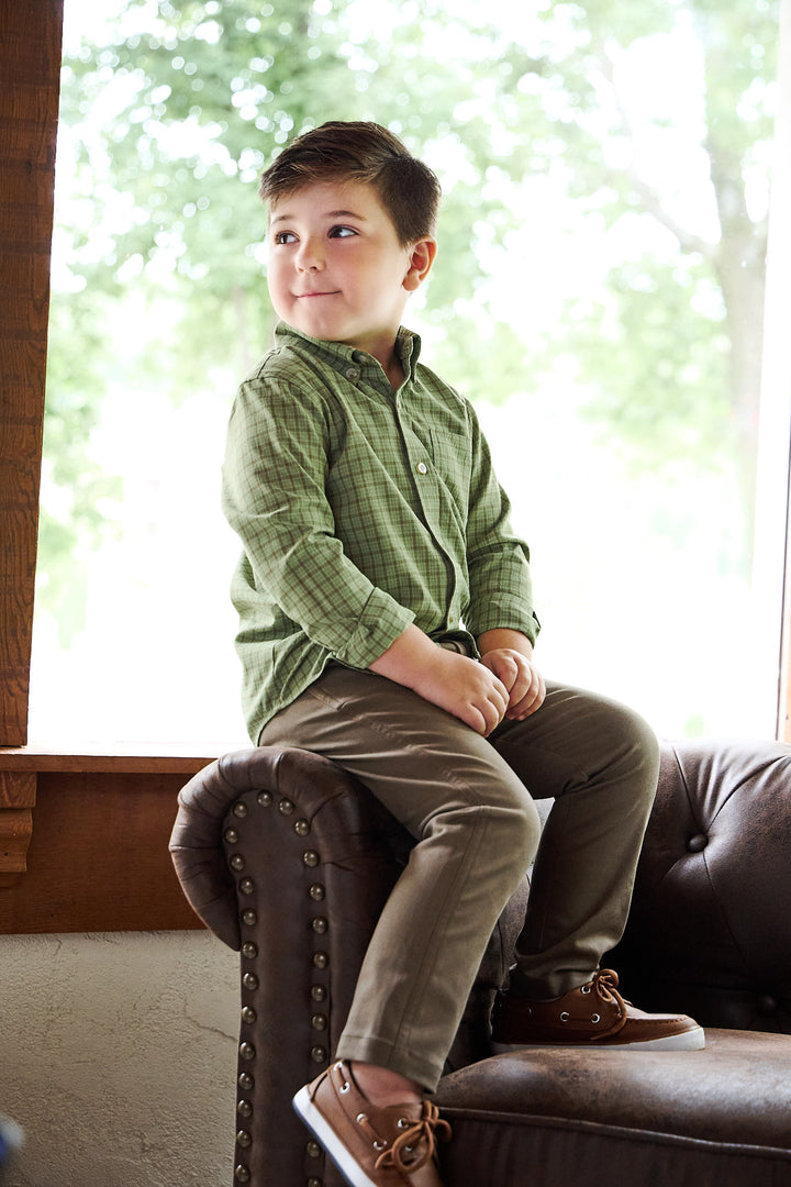 Pierfront Performance Buttondown - Evergreen Plaid - FINN
