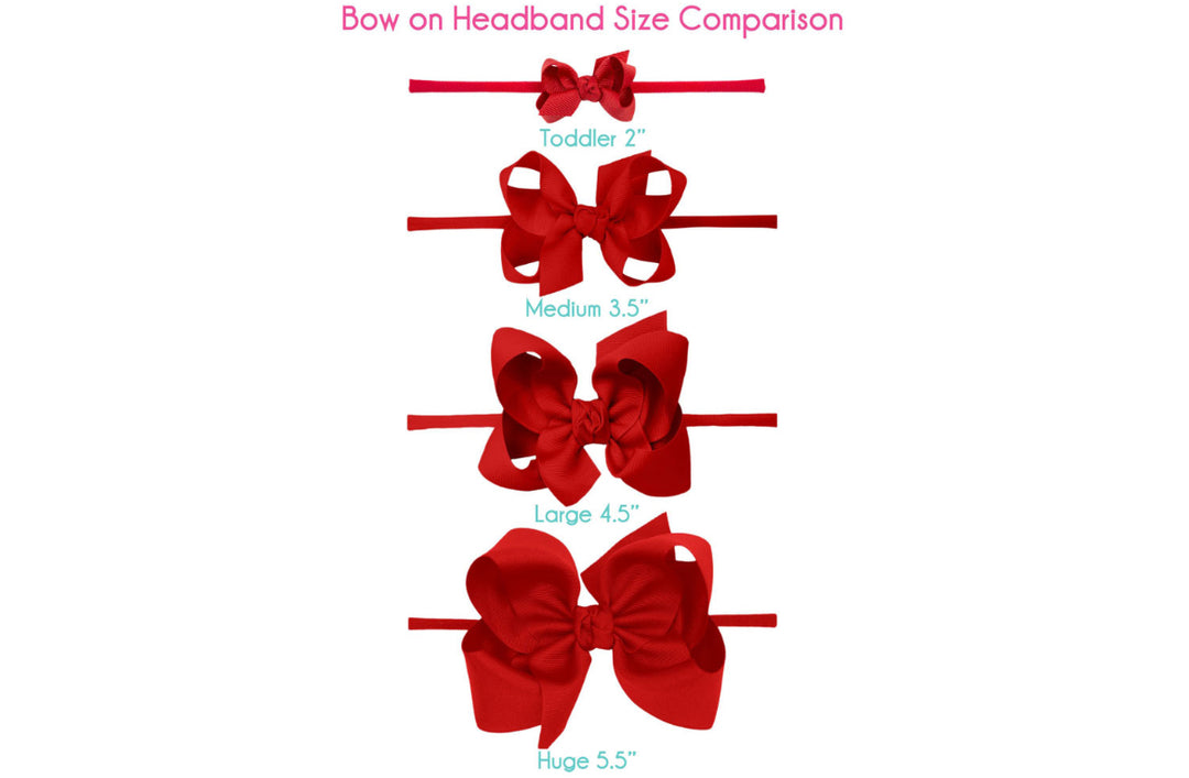 White Scalloped Headband Bow 4.5" - Beyond Creations