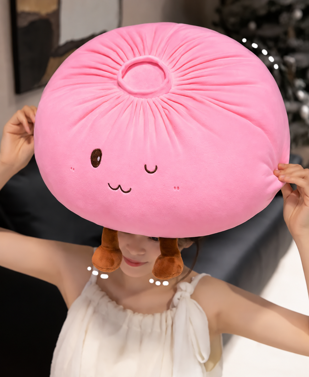 Giant Pink Plush Dumpling