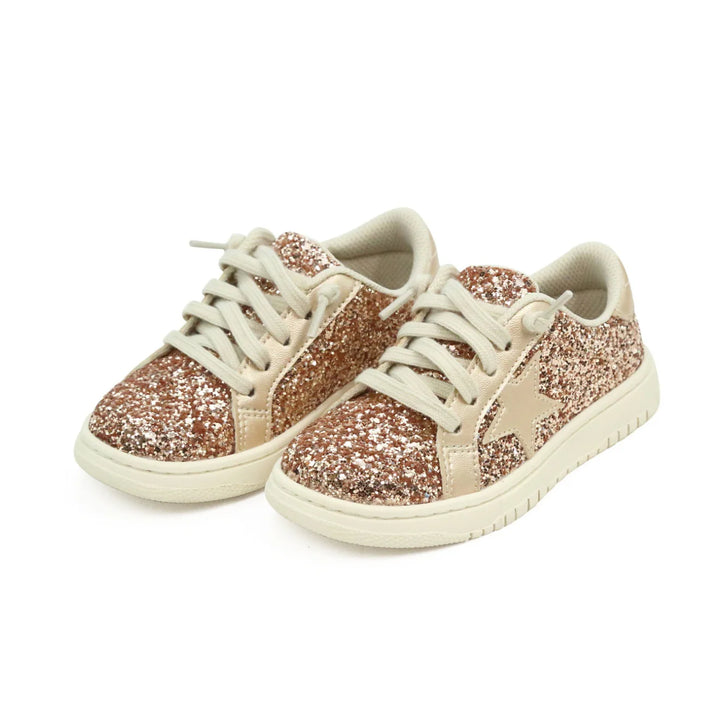 Kinley Gold Glitter Star Sneaker - L'Amour