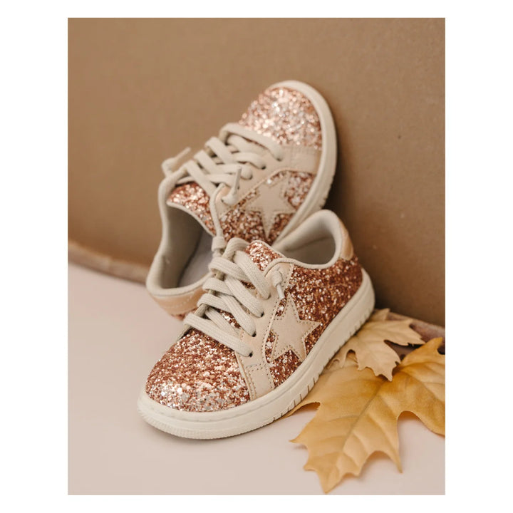 Kinley Gold Glitter Star Sneaker - L'Amour