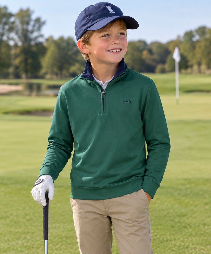 Youth Quater Zip Performance Pullover - Caddie