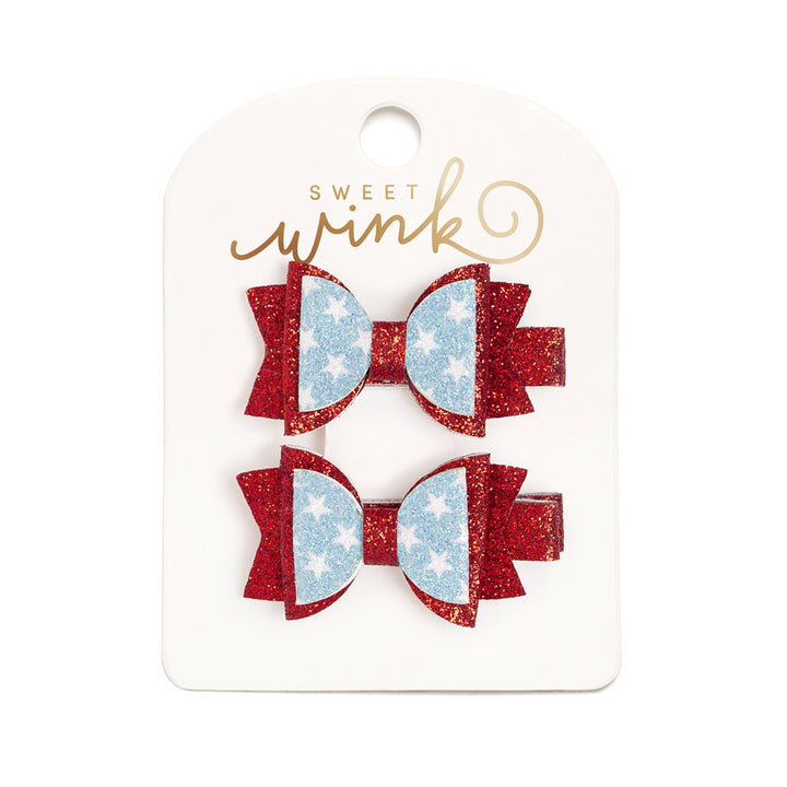 American Flag Bow Set - Sweet Wink