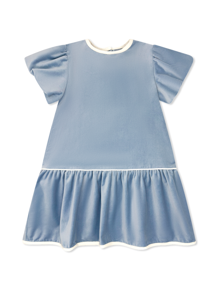 Beaufort Blue Velvet, Winter White Velvet Dress - Lullaby Set
