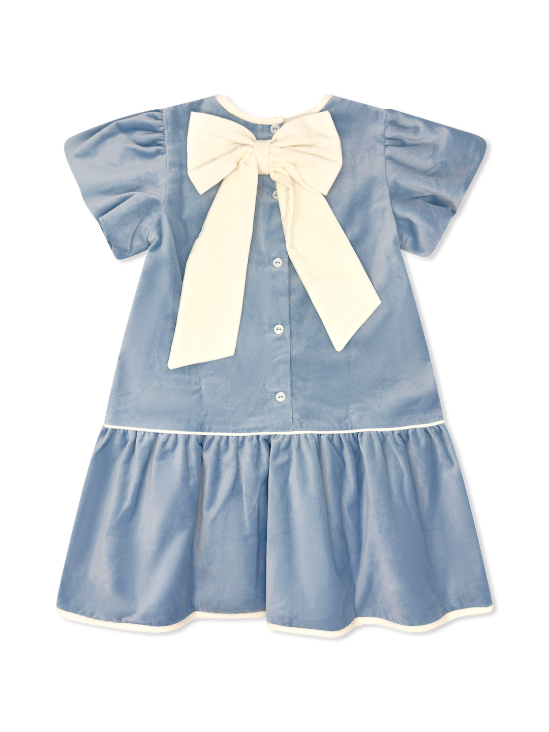 Beaufort Blue Velvet, Winter White Velvet Dress - Lullaby Set