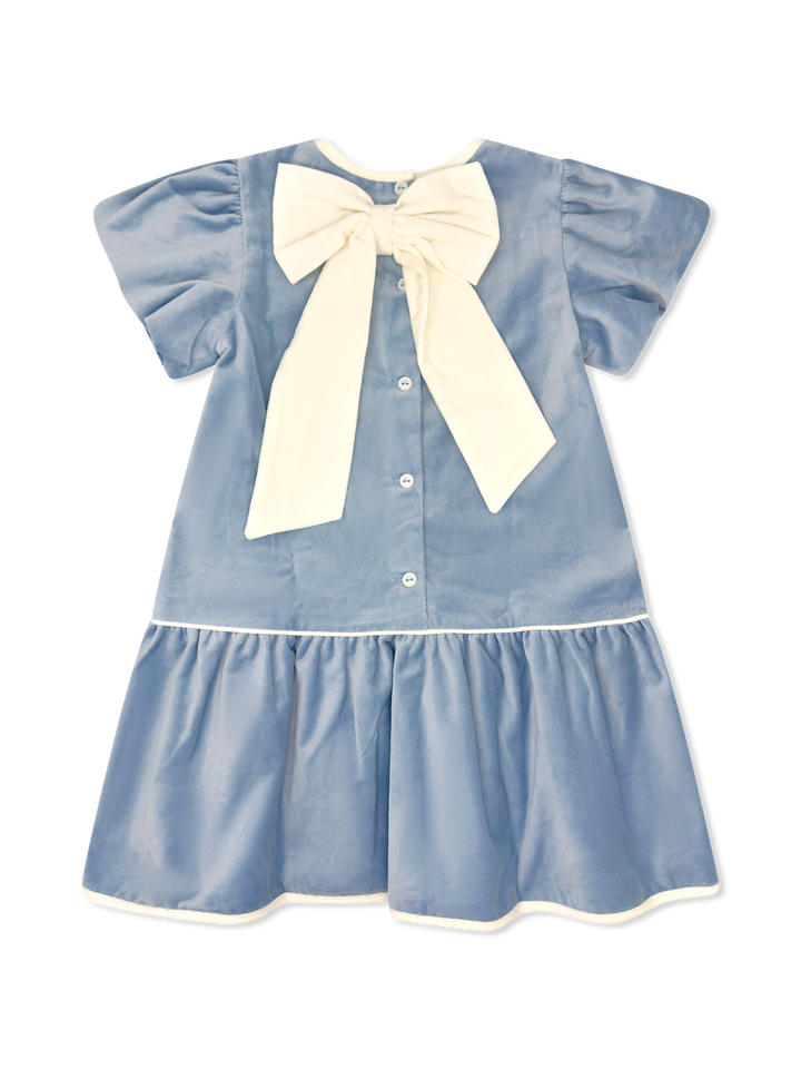 Beaufort Blue Velvet, Winter White Velvet Dress - Lullaby Set
