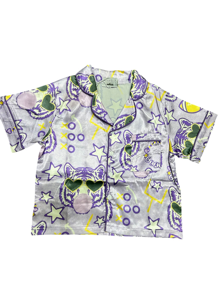 Girls Silky Tiger Pajama Set - Blended Spirit