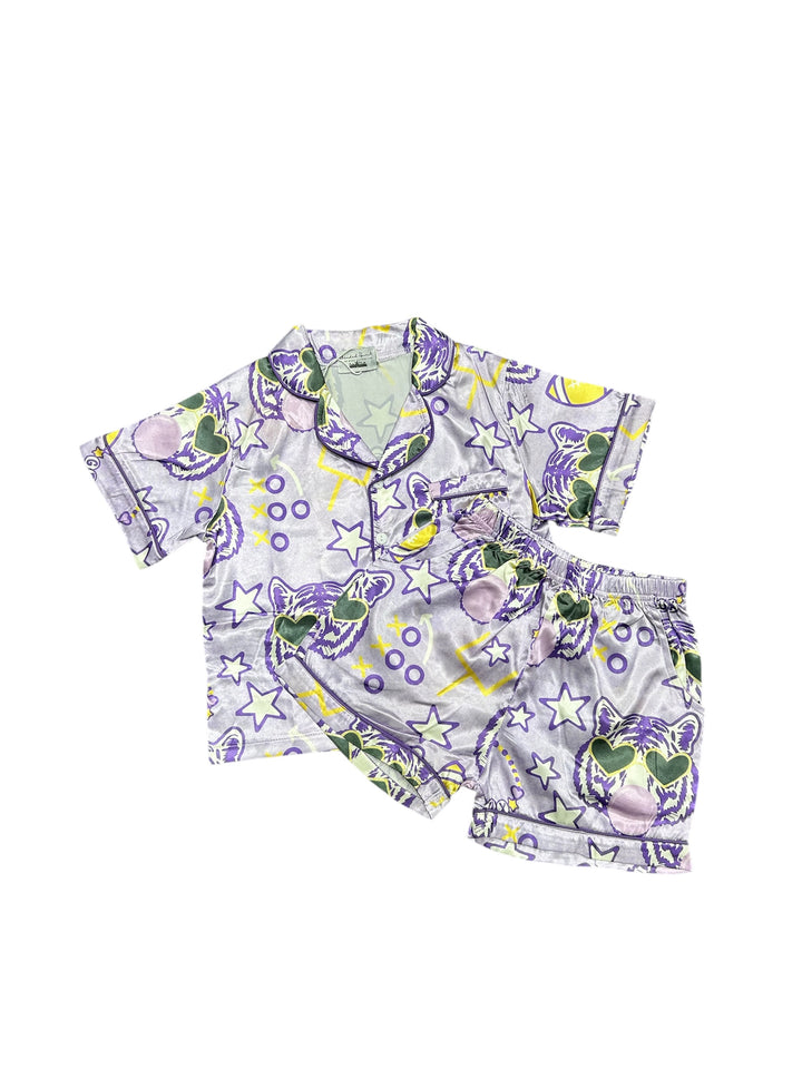 Girls Silky Tiger Pajama Set - Blended Spirit