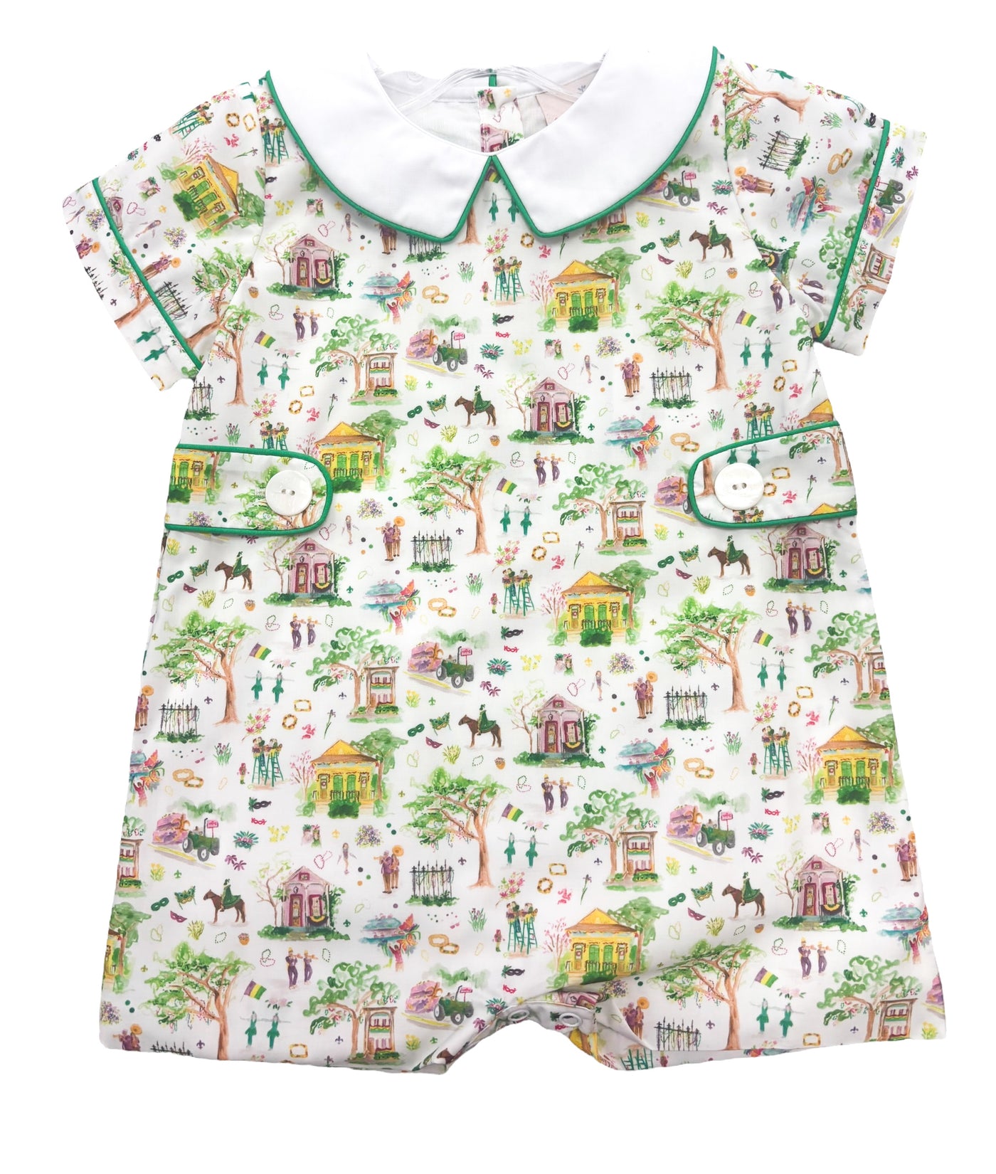 Mardi Gras Print Boys Shortall