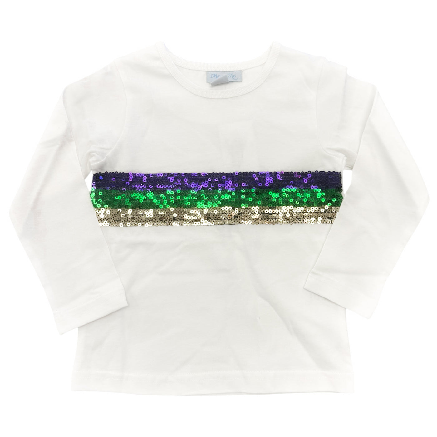 Sequin Mardi Gras Stripe Shirt - Lulu Bebe