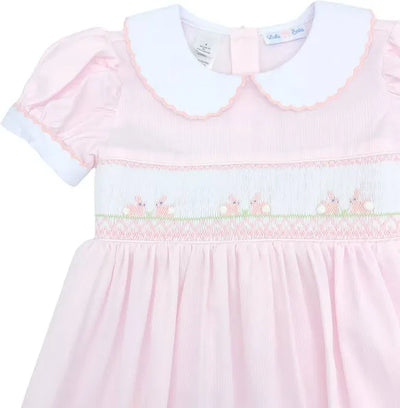 Pink Smocked Bunny Dress - Lulu Bebe